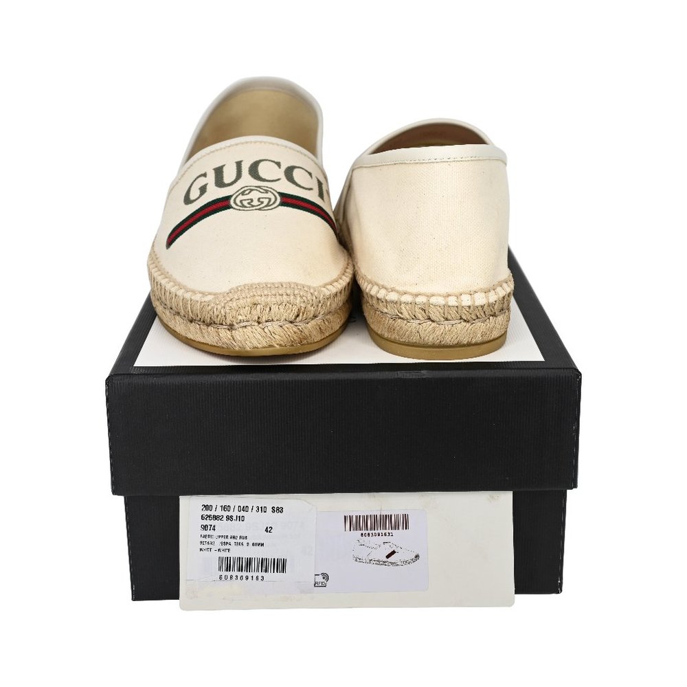 Gucci Women's Logo Print Canvas Espadrille Flats - Picture 12 of 12
